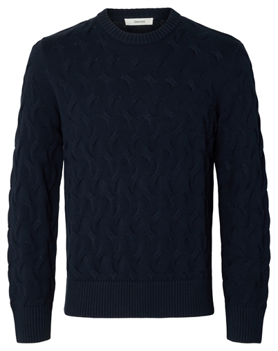 Selected - SLMCarlos Cable Crew Neck - Sky Captain